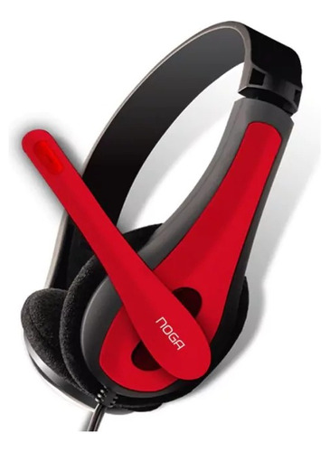 Auriculares Con Cable Para Pc Noga Ngv-400 3.5mm Rojo