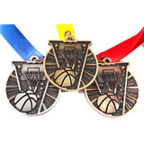 36 Medallas Metálicas Basquetbol Color Oro, Plata O Bronce