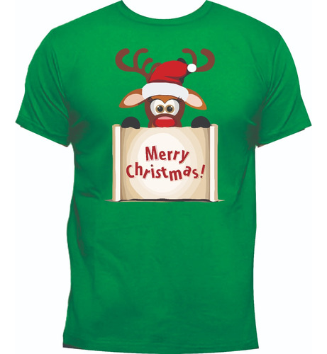 Camisetas Navidad Reno Merry Christmas Tierno M1