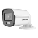 Hikvision Cámara De Seguridad Metalica Bala Turbo Hd 2mp Visión Nocturna A Color 24/7 + Luz Blanca Modelo Ds-2ce10df0t-pf Cctv Ideal Para Uso Exterior Ip67