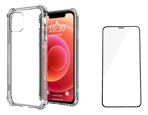 Lamina De Vidrio + Carcasa Transparente Para iPhone 11