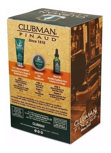 Kit Clubman 3 En 1 Balsamo Tratamiento Barba + Cera + Aceite