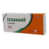 Tadalafil Tedamark Disfunción Eréctil 4 Tabletas 20 Mg