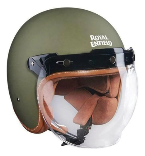 Royal Enfield Casco Jet Helmet(v) Btl Grn