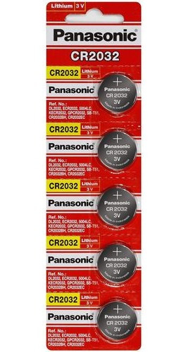 Bateria Lithium 3v Cr 2032 Panasonic,cartela Com 5 Uns