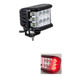 Foco Led Bivolt Bicolor 36w 4x4 Estrobo Blanco + Rojo