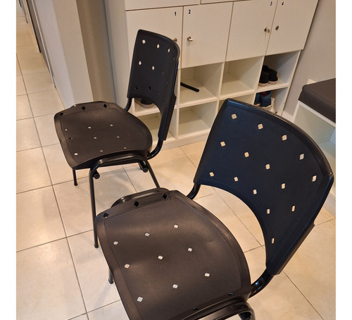 Kit 2 Cadeiras Escolares Preta (escritório/clínica)