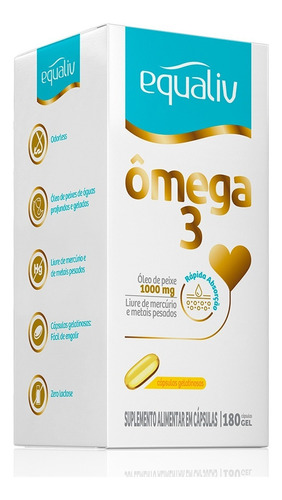 Ômega 3 Equaliv, Rápida Absorção, 1000mg, 180 Cápsulas