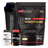 Kit Six Protein 2kg+ Bcaa 4,5 100g+ Power Creatina 100g