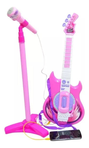 Guitarra Eléctrica Niña Karaoke Con Micrófono