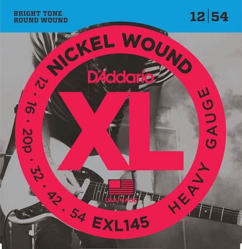 Cuerdas Para Guitarra Eléctrica Nickel 12-54 Exl145 Daddario