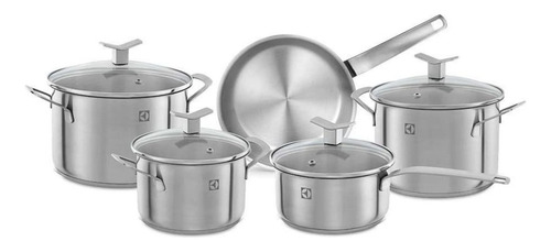 Jogo De Panela P/ Fogão Indução Electrolux Aço Inox 5 Pç