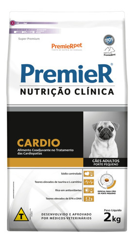 Ração Premier Nutrição Clínica Cães Cardio Pequeno Porte 2kg