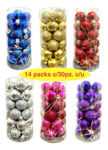 Lote Esferas Navideñas Color Bola Decorativa De Navidad 3cm
