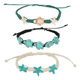 Spunkysoul Turtle Starfish Howlite Pulsera O Juego De Tobill