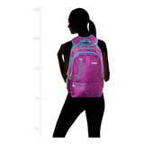 Fila Womens Duel Tablet And Laptop Backpack, Purple/teal, On