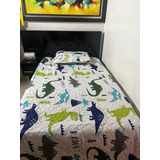 Colcha Infantil Dinosaurios Cama Sencilla 