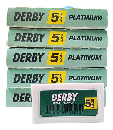 250 Lâmina Derby Extra Cartela Derby Verde Para Barbeiro