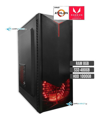 Torre Gamer Athlon 3000g Ssd 480+ Hdd 1tb Ram 8gb Vega 3 2gb
