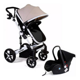 Cochecito De Paseo Cartan Stl500 Plus Beige Con Chasis Color Blanco