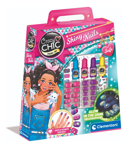 Set De Uñas Infantil Brilla Oscuridad Crazy Chic Clementoni