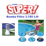 Kit Limpeza Piscina Intex Deluxe + Bomba Filtro 3785 Lh 110v