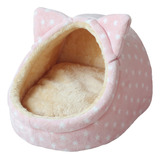 Cama Para Gatos, Nido Semicerrado Estrellas Rosa Mediano