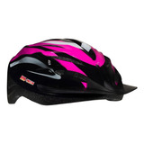 Casco Bici C/luz Ajustable Unitalla Adulto Rosa/negro/blanco