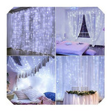 Cordão 300 Leds Fixo Branco Quente Decoração Festa 3x3 M