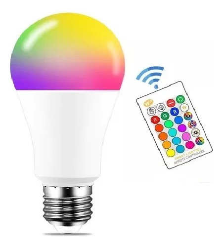 Ampolleta Inteligente E27 Control Remoto Rgb 16 Colors