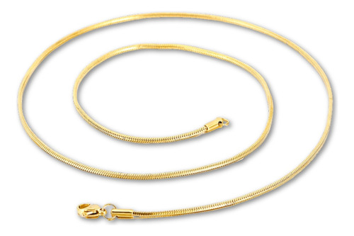 Cadena 45 Cm Serpiente 15 Mm Color Oro Acero Hombre Y Mujer