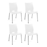 Silla Plástica Apilable Malba Pack X4 Hogar Interior Exterio