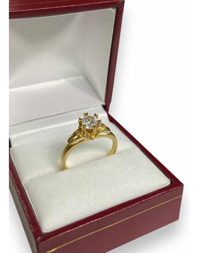 Anillo De Oro 18 Con Piedra Cubic Rusa 0.50 Ct