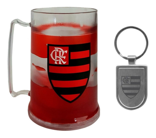 Kit Flamengo - Caneca Congelante + Chaveiro Oficial