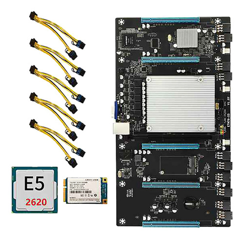 Placa Base Minera Eth79-x5 Btc Con Cpu E5 2620+ssd 128g+5