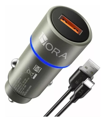 Combo Turbo Cargador Para Auto Qc 3.0 Plug In  1hora