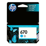 Cartucho De Tinta Hp 670 Cian Original (cz114al)