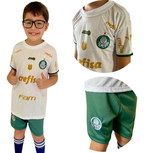 Uniforme Palmeiras Infantil Camisa E Shorts Futebol 