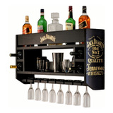 Bodega Jack Daniels. Vinoteca Porta Copas Colgante De Madera