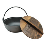 Olla Iron Cast Con Tapa De Madera Wayu-mimbral