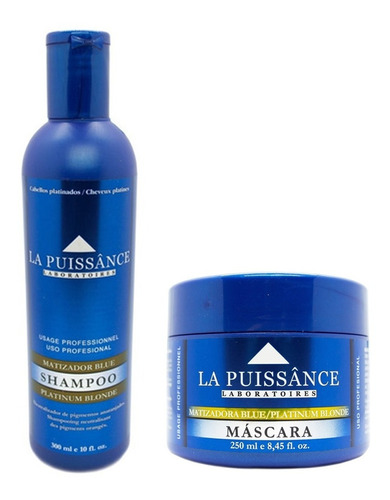Kit Shampoo Matizador Azul + Mascara Capilar La Puissance