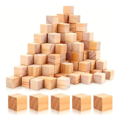 100 Cubos De Madera Naturales Manualidades Didactico 2cm 100 No