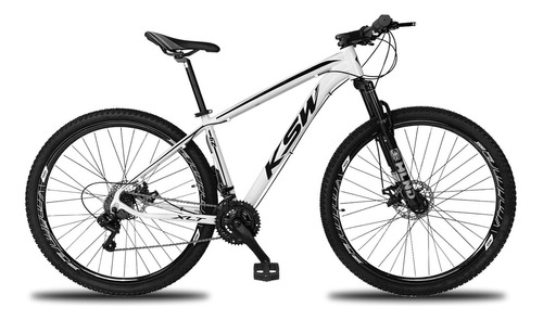 Bicicleta Ksw Xlt 100 21v Shimano Cor Branco Com Preto Tamanho Do Quadro 19