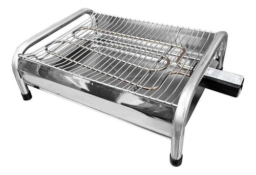 Churrasqueira Elétrica Tok Grill Grelha Cromada Sem Fumaça Cor Prateado 110v