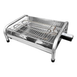 Churrasqueira Elétrica Tok Grill Grelha Cromada Sem Fumaça Cor Prateado 110v