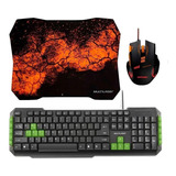 Kit Teclado Com Mouse Gamer E Mouse Pad