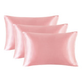 Funda Almohada Satin Tipo Seda Set 3 Unidades 50x76cm