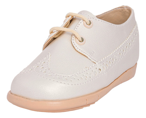 Zapatos Bautizo Con Suela Niño Beige Z100 - Ropones Celia