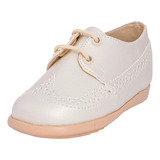 Zapatos Bautizo Con Suela Niño Beige Z100 - Ropones Celia