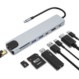 Adaptador Multipuerto Hdmi Hub Usb-c Con Ethernet 8 En 1 Usb